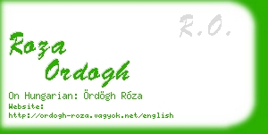 roza ordogh business card