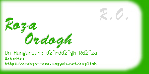 roza ordogh business card